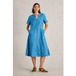 White Stuff Iris Robe en coton jacquard Chambray bleu