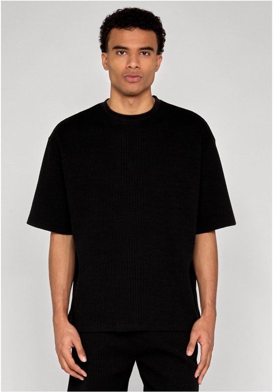 Urban Classics Thermal Waffle Tee Heren T-shirt - Zwart - L