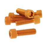 Schroevenset 6 stuks binnenzeskant aluminium oranje - M8x25