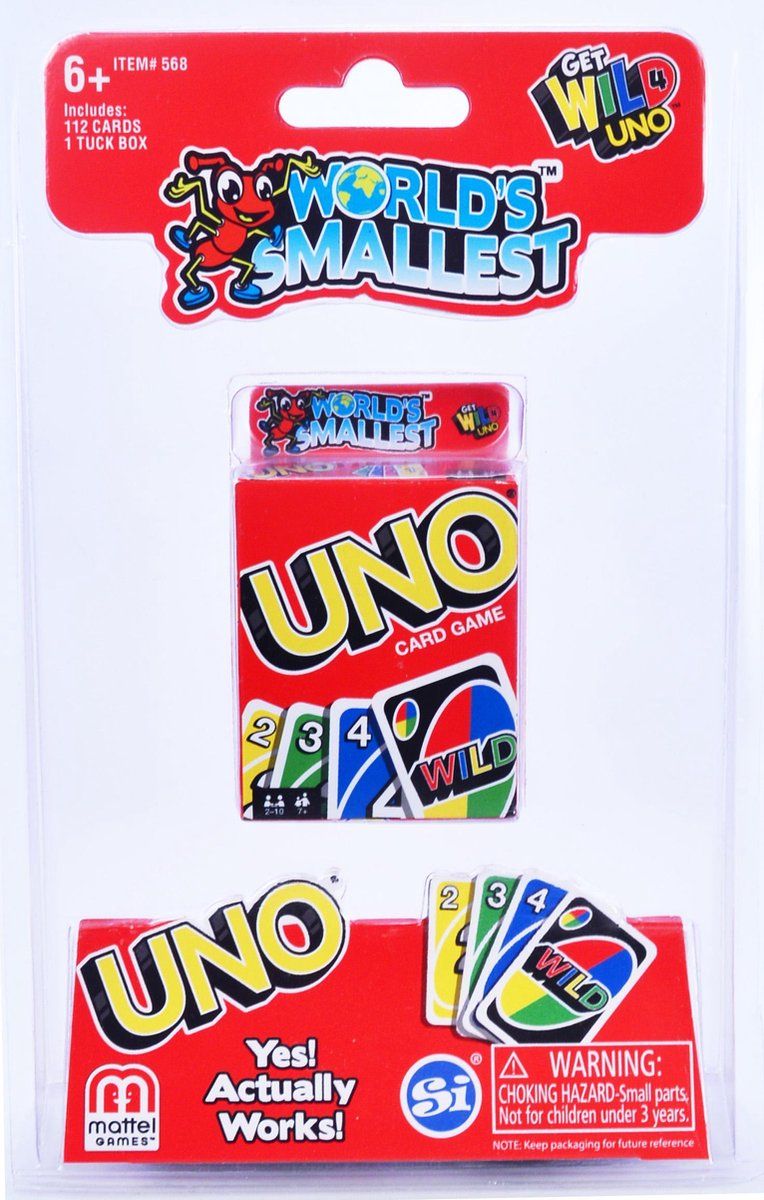Worlds Smallest UNO Kaarten - Multi - Plastic - 2021