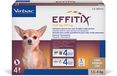Virbac Effitix Spot on Antiparasitaire et Moustiques pour Chiens 1,5 à 4 Kg 4 Pipettes