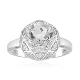 Cavill - Zilveren ring 925 Sterling Zilver gerhodineerd - Witte Topaas 2,07 ct en 28 Zirkonen 0,299 ct - Elegante damesring moderne stijl