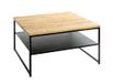HAKU Salontafel eiken, zwart, Massief hout, metaal - Maat: B 70 cm x H 40 cm x D 70 cm, Stijl: Modern