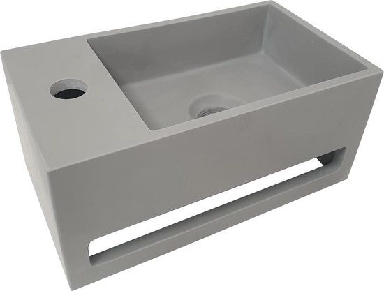 Wiesbaden Julia fontein Solid Surface 35 x 20 x 16 cm betonlook links
