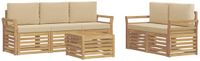 vidaXL Bankset Wit en Beige Polyester