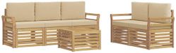 vidaXL Bankset Wit en Beige Polyester