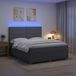 vidaXL LED Boxspringbed met Matras Donkergrijs 160 x 200 cm Stof