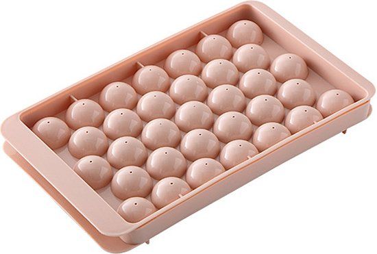 Roze ijsblokjesvorm met deksel - 36 ijsblokjes - Plastic