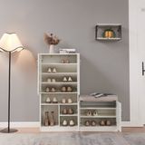 [en.casa] Schoenenkast Løten 120x120x37 cm wit