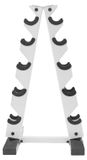 Porte-haltères en A - 5 niveaux - Acier résistant - Peut contenir 5 paires - Capacité de 100 kg - Home gym - Blanc