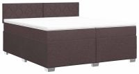 vidaXL Boxspringbed met matras, donkerbruin, 200 x 200 cm, met stoffen bekleding