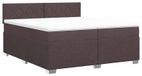 vidaXL Boxspringbed met matras, donkerbruin, 200 x 200 cm, met stoffen bekleding