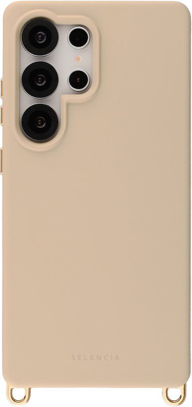 Selencia Hoesje - Geschikt voor Samsung Galaxy S25 Ultra - Rivièra geschikt voor MagSafe Backcover met afneembare haakjes - Milky Latte
