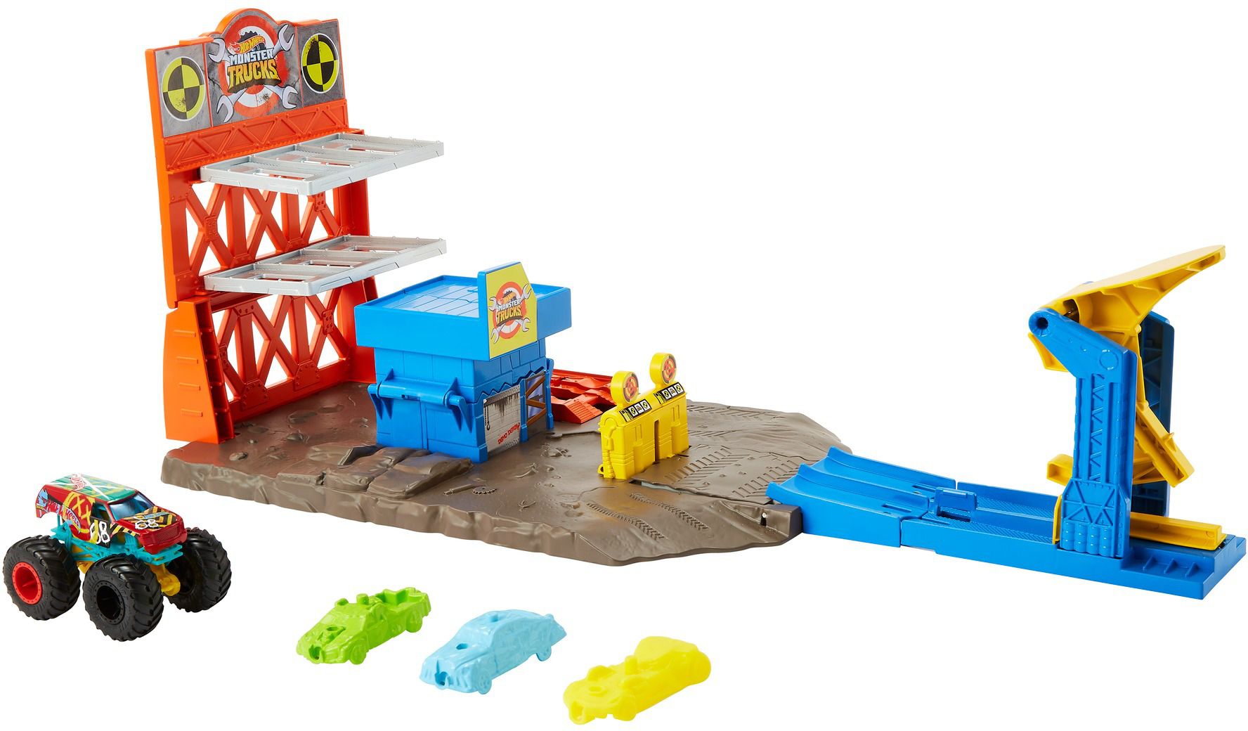 Hot Wheels Monster Trucks Blast Station Playset - Racebaan - 1:64 Scale - Multicolour