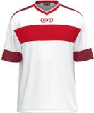 Jako Club 92 Shirt Korte Mouw Heren - Wit / Rood / Kastanje | Maat: M