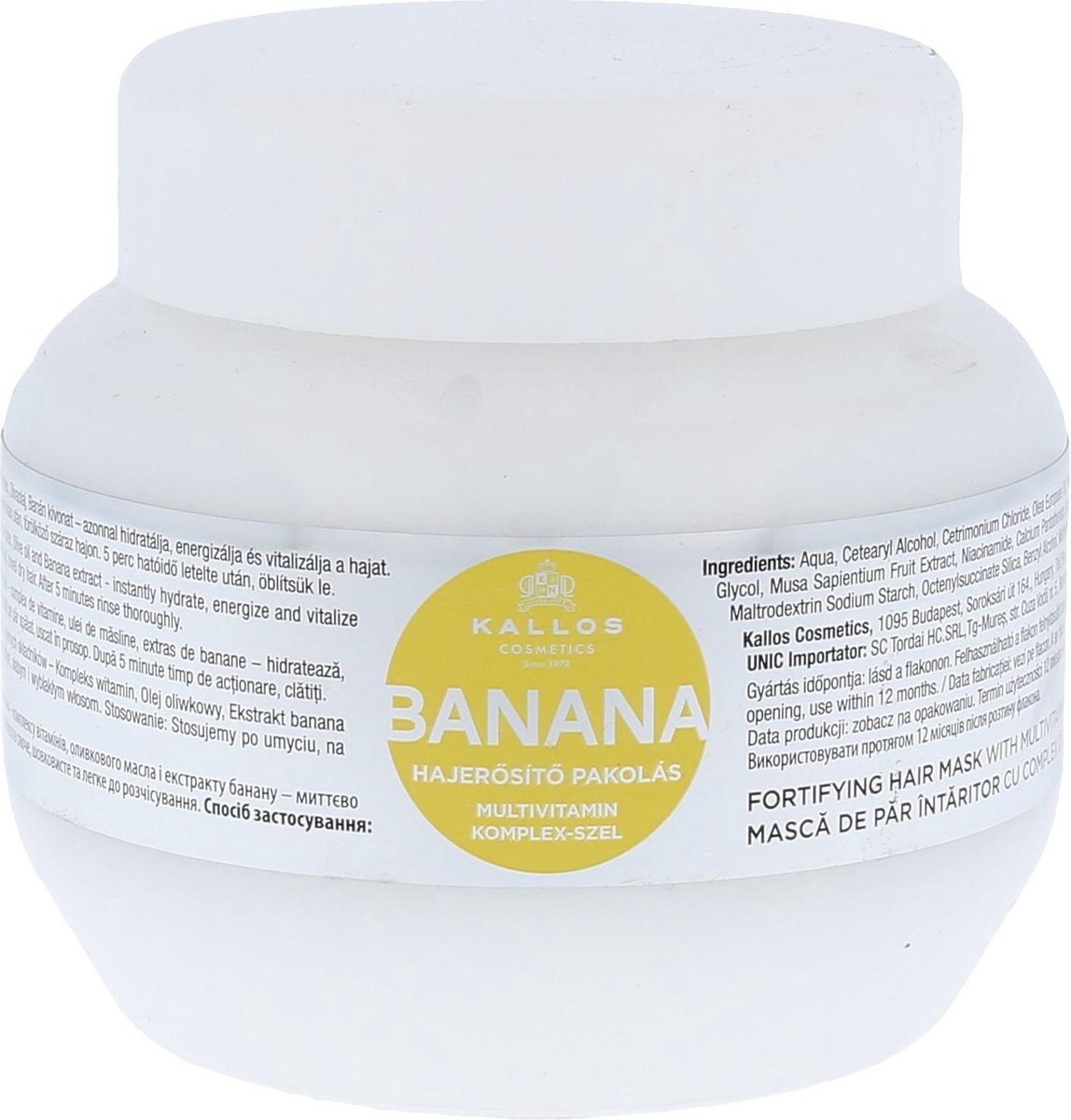 Kallos KALLOS_Banana Fortifying Hair Mask With Multivitamin Complex bananowa maska wzmacniaj¹ca do w³osów z kompleksem multiwitamin 275ml