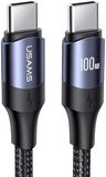 USAMS Fast Charge 100W PD USB-C Snellaad Lange Kabel 5A Gevlochten Nylon 3 Meter