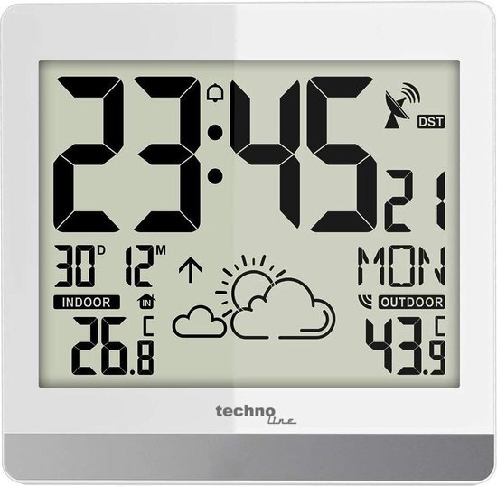 technoline WS8119 Digitale wandklok met temperatuurweergave en weersvoorspelling