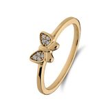 Lucardi Kinder Zilveren goldplated ring met vlinder