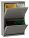 Set de poubelles, 4 seaux, gris, mat, 4 x 18 litres