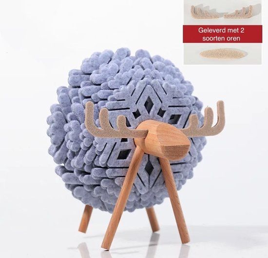 12-delige vilt onderzetters voor glazen met houder - Sneeuwvlok vorm - Grijs