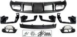 Aerox DiffuserLine - Lèvre de diffuseur de pare-chocs arrière - Aspect carbone - Pour Mercedes Classe A W176 A200/A45 AMG (2013-2018)