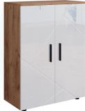 Vicco Irma Meuble haut – 60 x 81 cm Goldkraft chêne/blanc laqué brillant