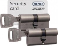 Nemef Veiligheidscilinder Dubbel 132/9 - 2 stuks gelijksluitend incl. 6 sleutels - SKG***