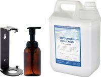 Claudius Cosmetics B.V. Claudius Zeepdispenser 300 ml amber bruin hervulbaar + 5 Liter Bodylotion Cool Down navulling (inclusief beugel)