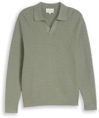 Tom Tailor Pull en maille avec col polo Taille XXXL Greyish Shadow Olive