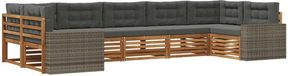 vidaXL Ensemble de canapés d'extérieur 7 pièces Naturel et Anthracite