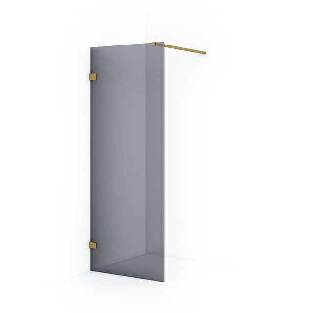 Maxaro Inloopdouche Diamond 80cm Rookglas Goud