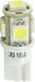 M-Tech LED W5W 12V - Basic 5x Led diode - Wit - Set