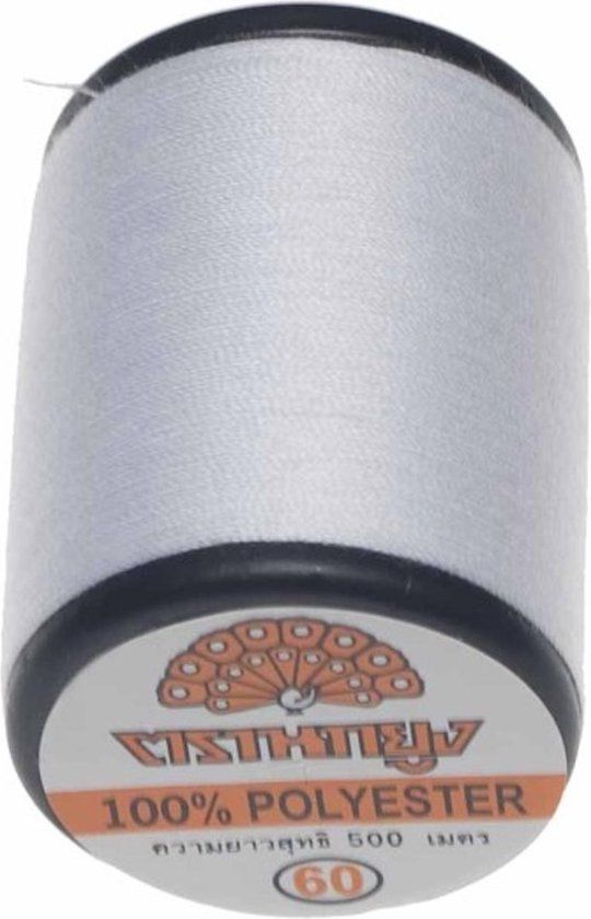 Merkloos Wit Klos Naaigaren 500 Meter 100% Polyester