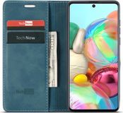TechNow Hoesje Samsung Galaxy A71 - Book Case Leer Slimline Blauw
