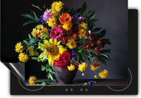 Chefcare Inductie Beschermer Vaas met Verschillende Bloemen - 78x78 cm - Multicolor