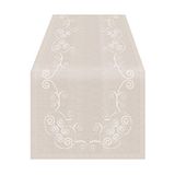 SARO LIFESTYLE Geborduurd Swirl Design Linnen Blend Tafelkleed