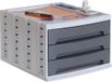 M-Office Freya Módulo Sostenible Serie 6000 Resistencia Producto 100% Reciclado Y Reciclable con 3 Cajones Grandes Y Carcasa En Color Grafito