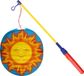 Merkloos Bol lampion zon - licht blauw - 22 cm - papier - met lampionstokje - 40 cm