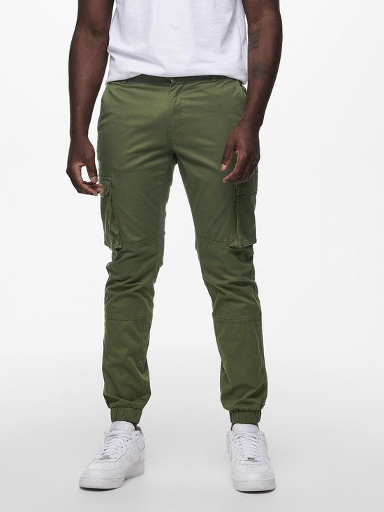 ONLY & SONS ONSCAM STAGE CARGO CUFF LIFE - Olive Night - W34/L34
