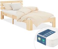 Homestyle4u Eenpersoonsbed - 90x200 cm - met Binnenveringmatras - Natuur