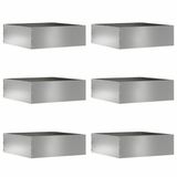 vidaXL Gazonrand 6 stuks 40 x 40 x 13 cm Gegalvaniseerd staal zilver