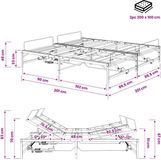 vidaXL Elektrisch verstelbaar bedframe, zwart, 200 x 200 cm, staal