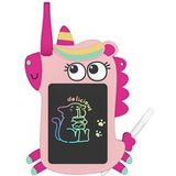 ELVANZA Grafische tablet voor kinderen, LCD-scherm, tekentablet, eenhoornmotief, 4,5 inch, siliconenhoes