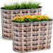 Arte r Plantenpot/bloempot teil - 2x - zink - bruin - L22,5 x D11,5 x H12 cm