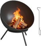 Outsunny Vuurkorf-Metaal-60L x 53B x 66H cm-Zwart