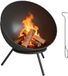 Outsunny Vuurkorf-Metaal-60L x 53B x 66H cm-Zwart