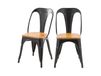 Lot de 2 chaises en métal noir et bois d'orme
