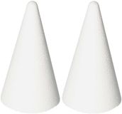Rayher hobby materialen Piepschuim kegel - 2x - wit - H12 cm