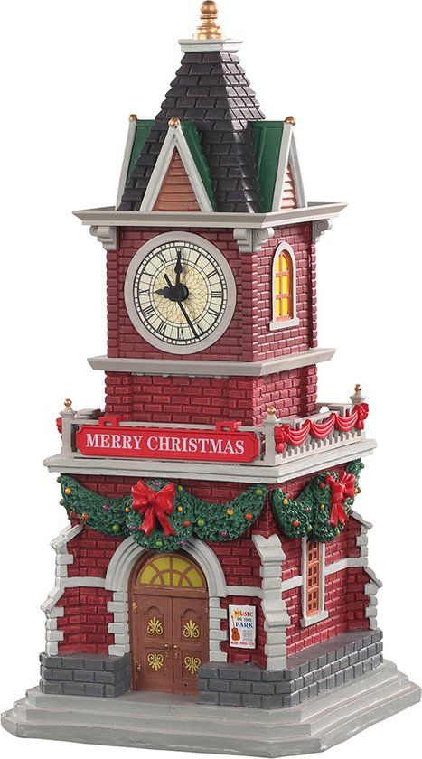 Lemax Tannenbaum Clock Tower Verlicht Gebouw